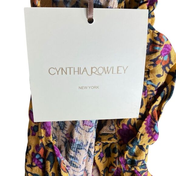Cynthia Rowley Top Womens M Floral Boho High Neck Halter Sleeveless Tank NWT - Picture 10 of 13